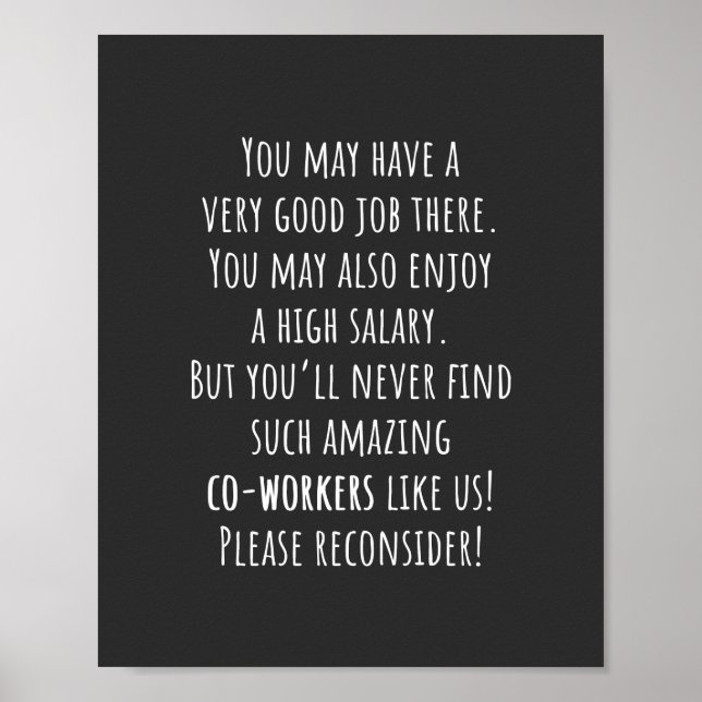 Póster ¡nunca encontrarán compañeros de trabajo tan incre (Frente)
