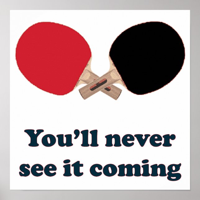 Póster Nunca lo veo venir Ping Pong (Frente)