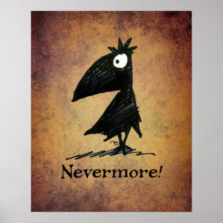 Póster ¡Nunca más! El Raven Edgar Allen Poe - Crow Art