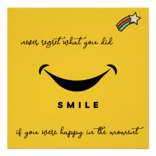 Póster Nunca me arrepientas. ¡Sonríe! Estrella fugaz. Edi