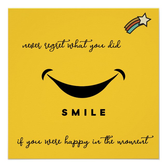 Póster Nunca me arrepientas. ¡Sonríe! Estrella fugaz. Edi (Anverso)