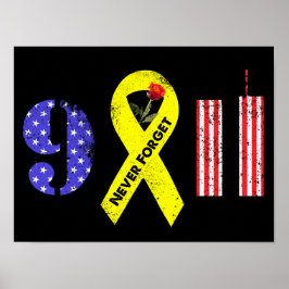 Póster Nunca olvidar 9 11 cinta amarilla