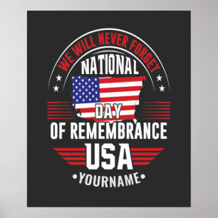 Póster Nunca olvidaremos el Día Nacional de Recuerdo