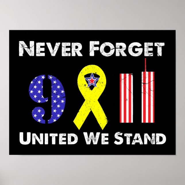 Póster Nunca olvidemos 9 11 Unidos estamos (Frente)