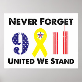 Póster Nunca olvidemos 9 11 Unidos estamos