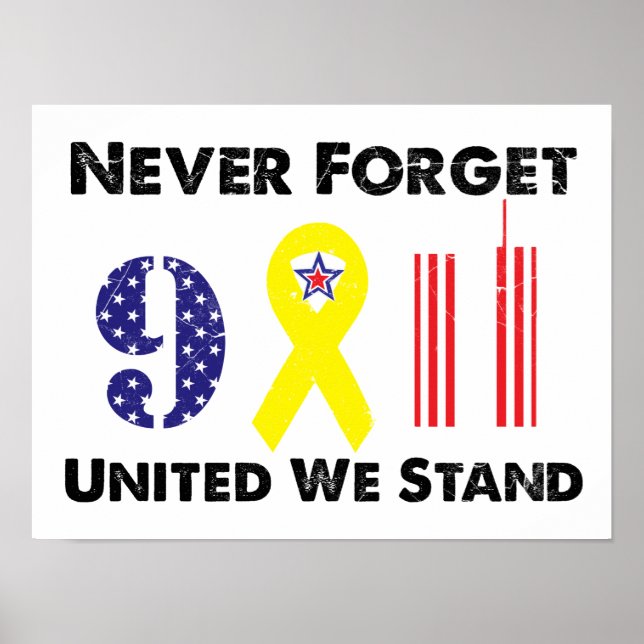 Póster Nunca olvidemos 9 11 Unidos estamos (Frente)