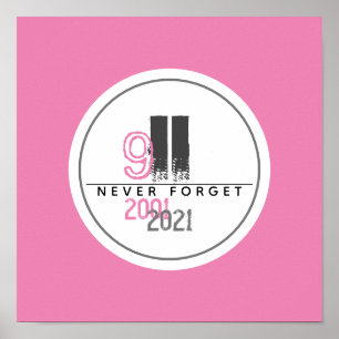 Póster Nunca olvidemos el Centro de Comercio Mundial Rosa