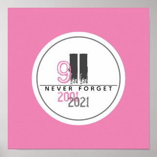 Póster Nunca olvidemos el Centro de Comercio Mundial Rosa