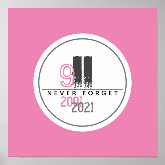 Póster Nunca olvidemos el Centro de Comercio Mundial Rosa (Frente)