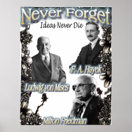 Póster Nunca olvides a los austríacos Hayek, Friedman, Mi