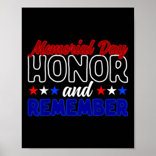 Póster Nunca Olvides El Honor De Los Veteranos Y Recuerda
