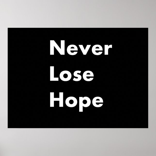 Póster Nunca perder la esperanza (Frente)