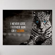 Nunca perdí al Poster del Leopardo de citas motiva