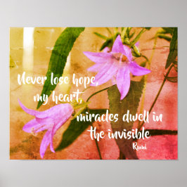 Póster Nunca pierdas la esperanza Rumi cita Inspiradora