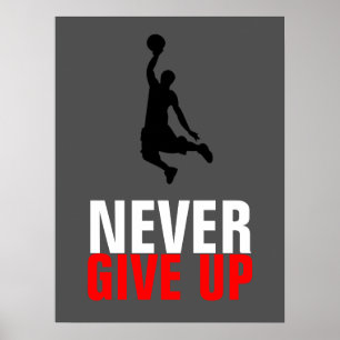Póster Nunca renuncies a la motivación Inspiradora del ba