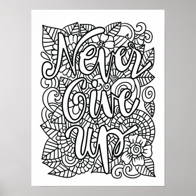 Póster Nunca se rindan - Coloca el suyo propio (Frente)