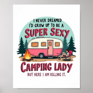 Póster Nunca soñé que Super Y Camping Lady lo matara afue