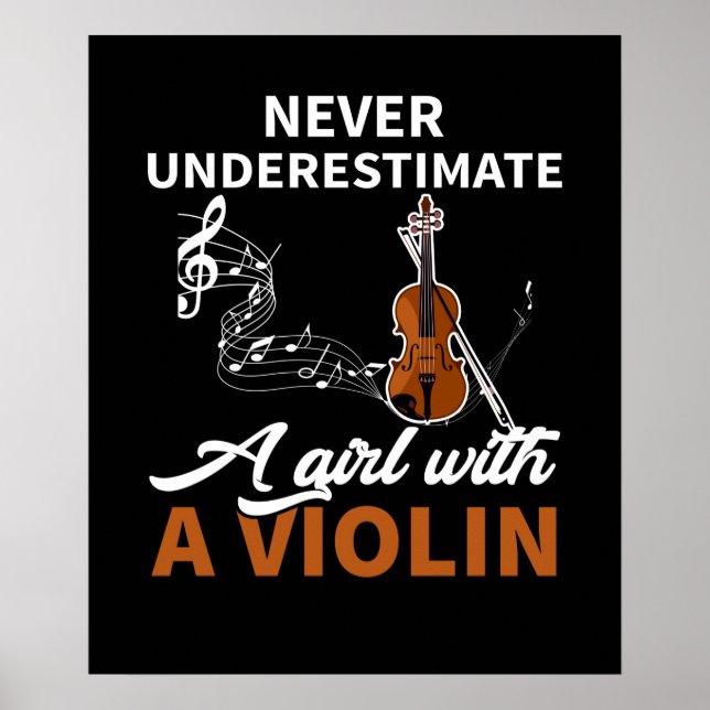 Póster Nunca Subestimes A Un Chica Con Un Violín (Frente)