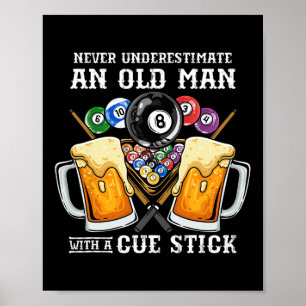 Póster Nunca Subestimes A Un Viejo Con Un Palo De Cuchill