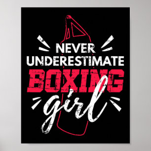 Póster Nunca Subestimes a una Chica de Boxeo Mma Kickboxi