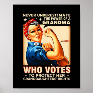 Póster Nunca Subestimes El Poder De Una Abuela Que Vota