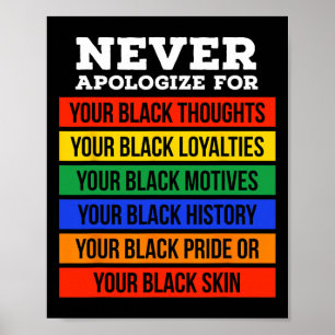 Póster Nunca te disculpes por tu negritud - Historia Negr