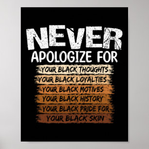 Póster Nunca te disculpes por tus pensamientos negros his