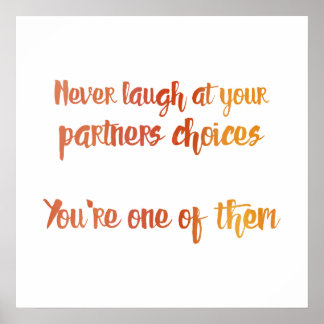 Póster Nunca te rías de tu pareja