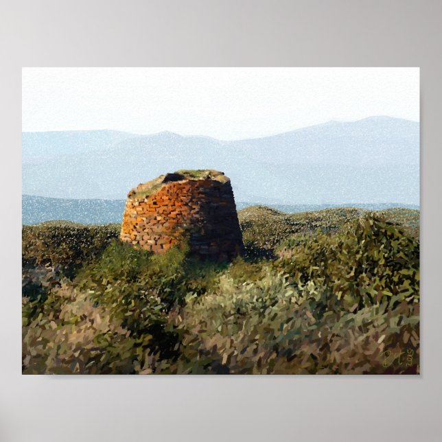 Póster Nuraghe, Cerdeña (Frente)