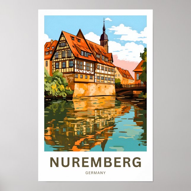 Póster Núremberg Alemania Viaje impreso (Frente)
