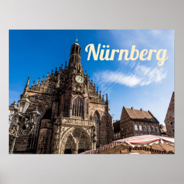 Póster Nuremberg Hauptmarkt Nürnberg Bavaria Alemania