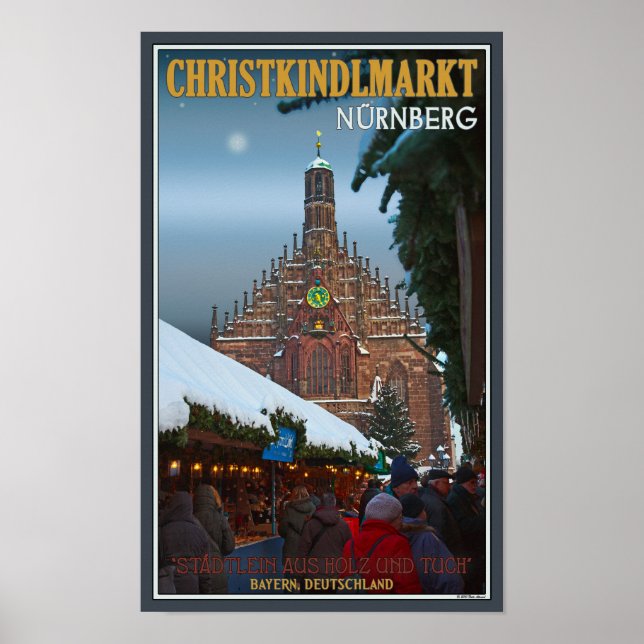 Póster Nürnberg Frauenkirche & Christkindlmarkt (Frente)