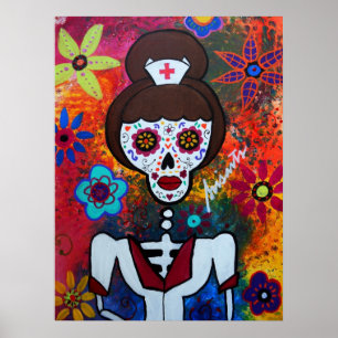 PÓSTER NURSE DIA DE LOS MUERTOS