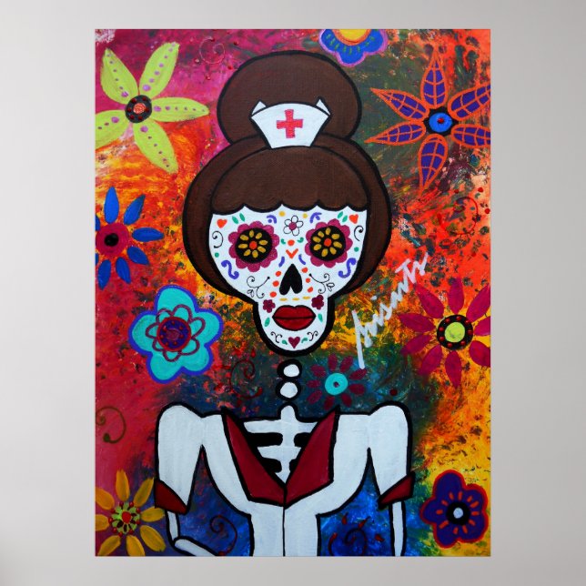 PÓSTER NURSE DIA DE LOS MUERTOS (Frente)