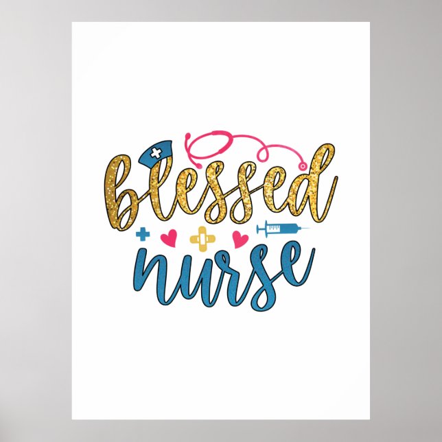 Póster Nurse Gift | Enfermera bendita (Frente)