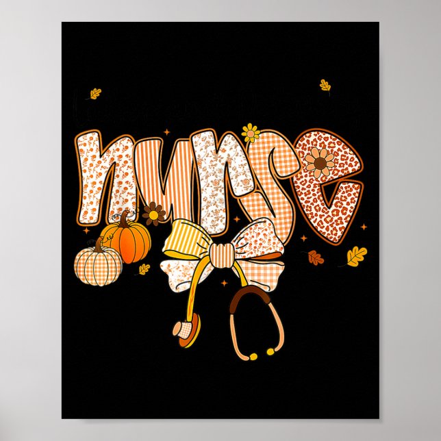 Póster Nurse Labor And Delivery Coquette Fall Pumpkin Tha (Frente)