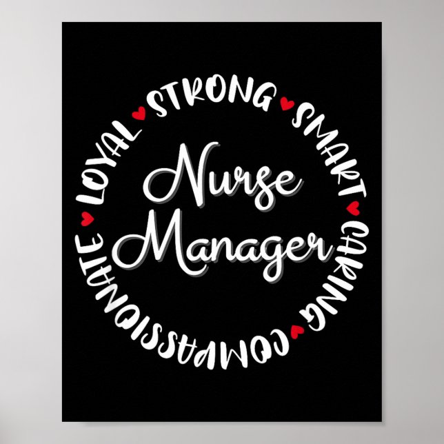 Póster Nurse Manager Nurses Nursing Graduation Medical Lo (Frente)