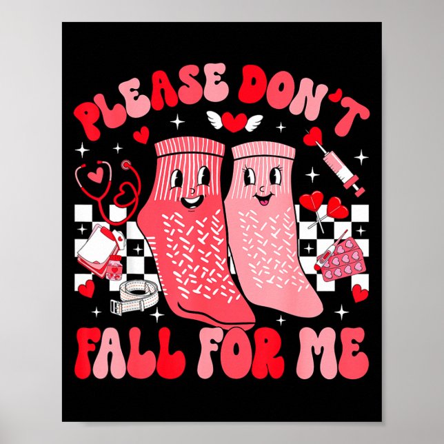 Póster Nurse Valentines Day Non Slip Socks Please Don't F (Frente)