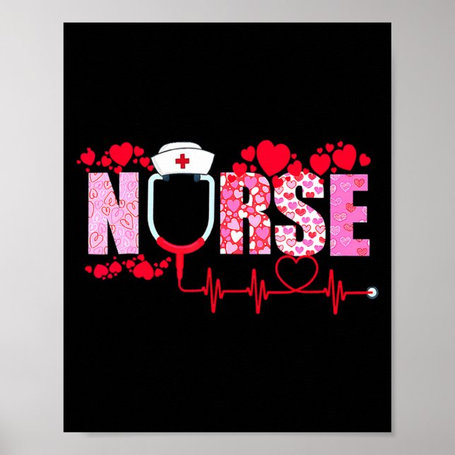Póster Nurse Valentines Day Valentine Er Icu Nicu Rn Nurs (Frente)