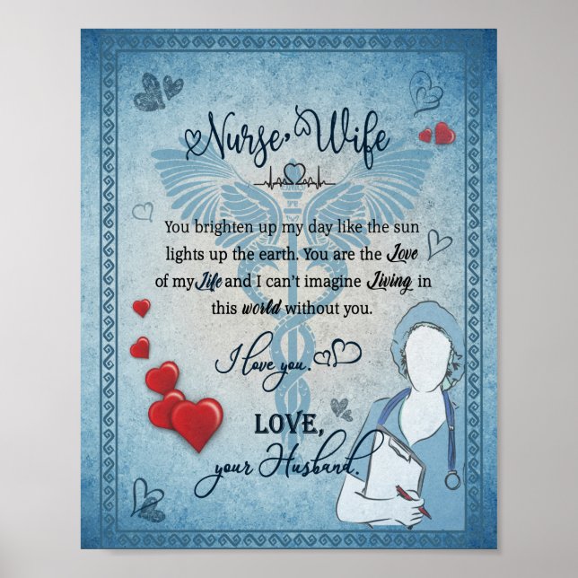 Póster Nurse Wife Gift | Carta A La Esposa Del Esposo (Frente)