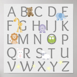 Póster Nursera Alphabet Animal