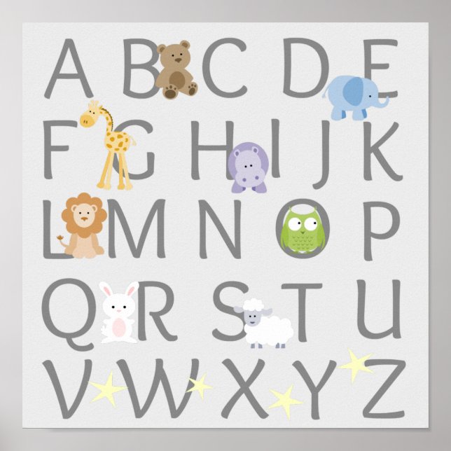 Póster Nursera Alphabet Animal (Frente)