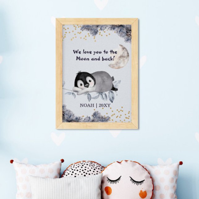 Póster Nursera del bebé pingüino con sueño (Subido por el creador)