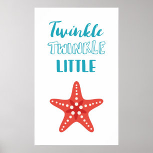Póster Nursera Náutica Twinkle Little Star Blue & Coral