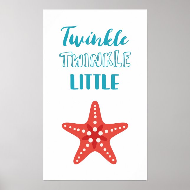 Póster Nursera Náutica Twinkle Little Star Blue & Coral (Frente)