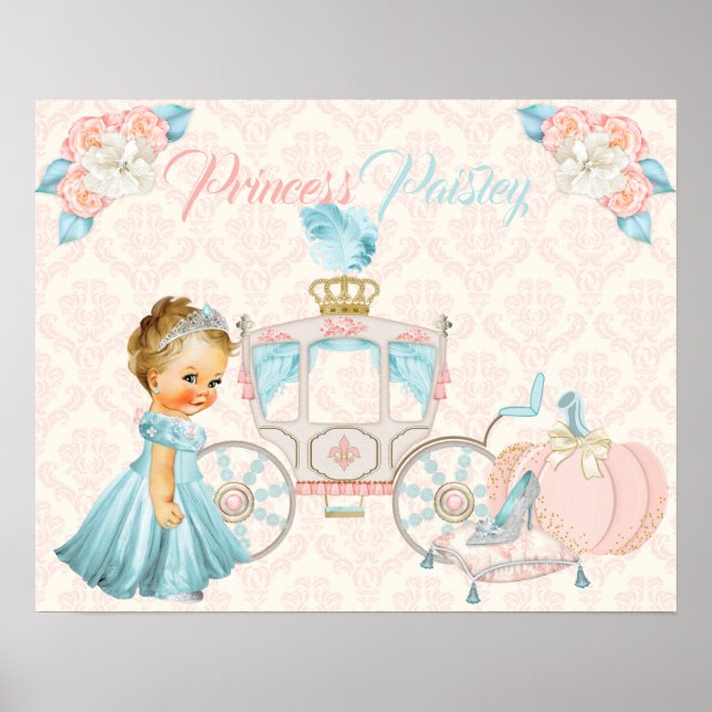 Póster Nursera personalizada de princesa portadora de cue (Frente)