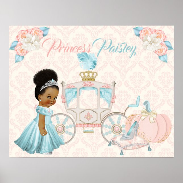 Póster Nursera personalizada de princesa portadora de cue (Frente)