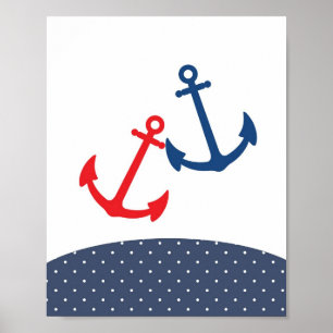 Póster Nursery anchor illustration for nautical themes