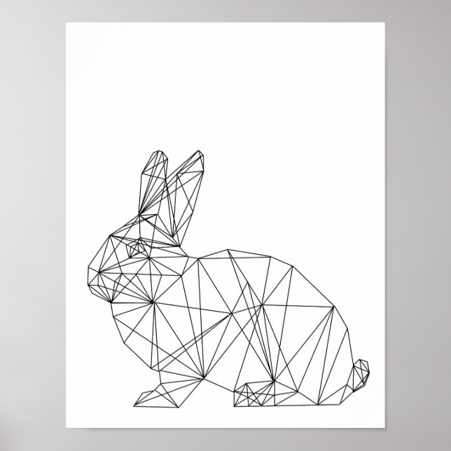 Póster Nursery Animal Rabbit Bunny Minimal Wall Art (Frente)