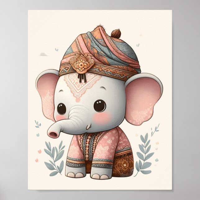 Póster Nursery Art Nusantara / Heredar animales para bebé (Frente)